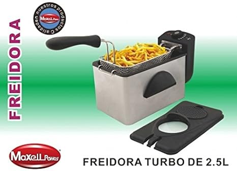 FREIDORA ELECTRICA 2,5L ACERO INOXIDABLE 1600W DESMONTABLE CON VENTANA (Gris)