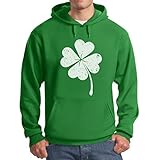TeeStars Men's Faded Shamrock Clover St. Patrick's Day Hoodie