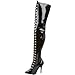 Pleaser Women's Seduce-3024 Thigh-High Boot,Black Stretch Patent,12 M US