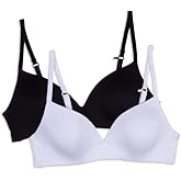 Calvin Klein Kids Girls' Soft Cup Bra 2-Pack, White/Black, 36A