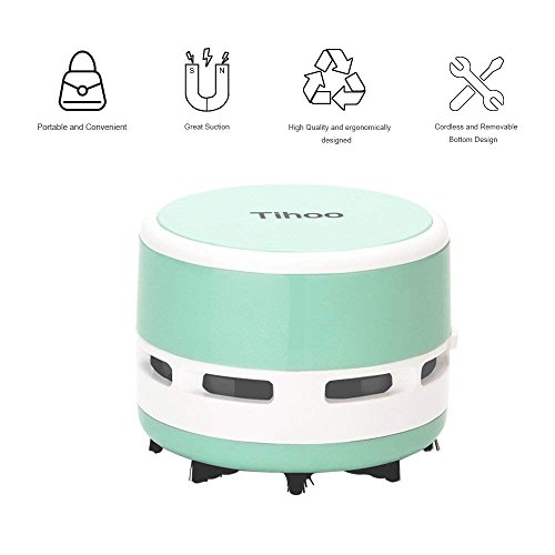 PRINTEMPS Portable Mini Desktop Vacuum Cleaner Handheld Cleaning Assistance for Office, Home, Keyboard (Green)