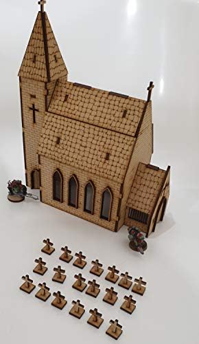 Terrain4U / Church / MDF Terrain 28mm / Wargaming / Terrain / Church Building 28mm / MDF Buildings