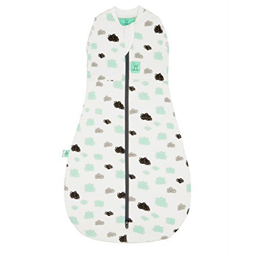ergoPouch 2.5 tog Cocoon Swaddle Bag- 2 in 1 Swaddle Transitions into arms Free Wearable Blanket Sleeping Bag. 2 Way Zipper for Easy Diaper Changes (Clouds, 0-3 Months)