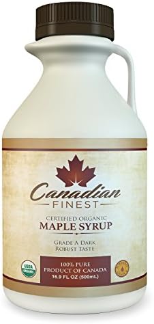 CANADIAN FINEST Maple Syrup | #1 Rated Maple Syrup on Amazon - 100% Pure Certified Organic Maple Syrup from Family Farms in Quebec, Canada - Grade B (B is the Best!) - Lifetime Guarantee