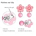Oisee Little Girls Purse , Cute Kids Flower Handbag Set , Plush Bag with Necklace Bracelet Earring and Hair Clip，Sweet Girls Make Up Accessory-Pink
