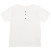HahaNice Toddler Short Sleeve Henley Shirt Boys Ribbed T-Shirt