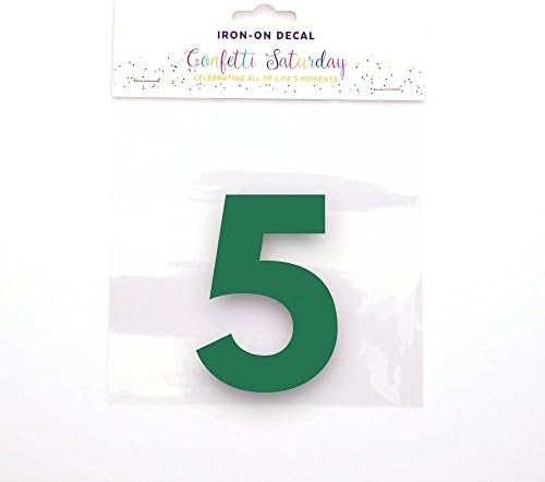 Iron on Birthday Appliqués 5, Green Matte