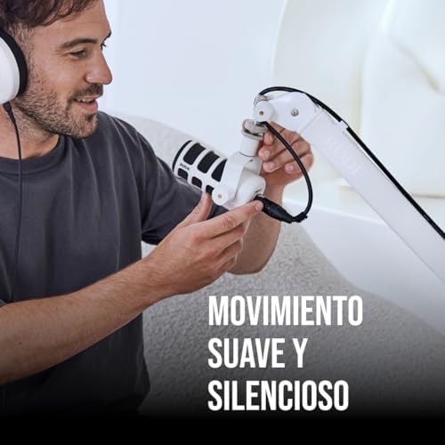 Brazo de estudio profesional RØDE PSA1+ con amortiguación de resorte y gestión de cables (Blanco)