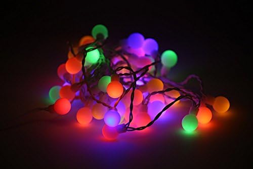 50 LED Colorful Light String for Indoor and Outdoor Use LEDs Bulbs Outdoor Garden Patio 50 Bulb Strand Round Lights Multicolor