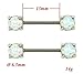YiCheaGo 2pcs Opal Glitter Front Facing Nipple Barbell Ring Piercing Jewelry CZ Tongue Rings 14G