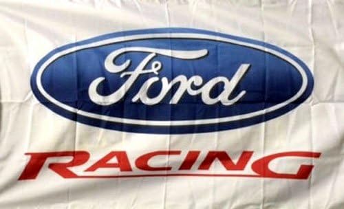 FORD RACING 3X5 FLAG BANNER BLUE OVAL ON WHITE