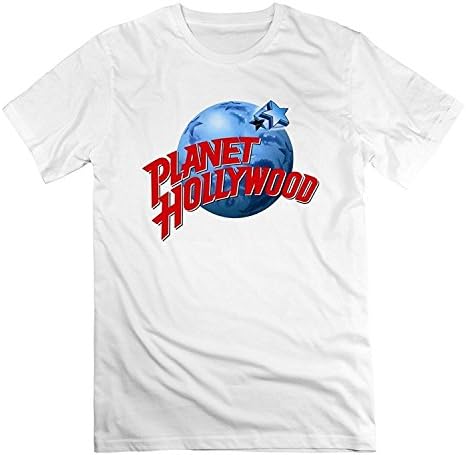 Tiovcoo Cool Mens Planet Hollywood Short-Sleeve Tee Tshirt Cotton White