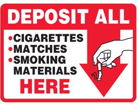 Amazon.com: Adhesive Vinyl Cigarette Butt Disposal Sign - 7"h x 10"w ...