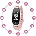 Kingkok Elegant Waterproof Fitness Tracker for Women Smart Bluetooth Pedometer Watch Band Multi-Mode Wireless Activity Tracker Bracelet [Rosegold]