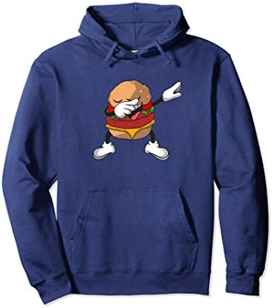 Unisex Dabbing Cheeseburger Hoodie Small Navy