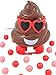 Brown and Pink Poop Emoji Toy Candy Dispenser with Heart Sunglasses, Set of 2