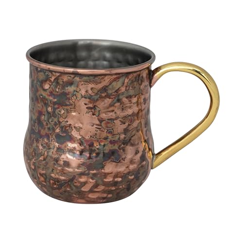 Creative Co-Op 6 oz Stainless Steel Mule Mug with Handle, Copper Finish, Set of…