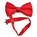 TopTie Mens Formal Solid Red Banded Bow Tie, Breast Cancer Awareness