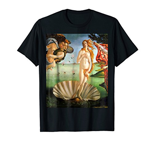 Mens Birth of Venus Botticelli Art Gift T-Shirt 2XL Black