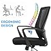 Ergonomic Office Chair, Mid Back Desk Chair Mesh Computer Chair Executive Rolling Swivel Adjustable Task Chair with Lumbar Support Armrest for Adults Women,Black