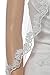 1T 1 Tier Floral Scallop Embroided Lace Pearl Veil Fingertip Length 36