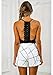 RUIGO Women's High-waisted Boho Asymmetrical Hem Print Skirt Shorts Skort (M, White)