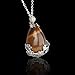 KISSPAT Teardrop Tigers Eye Pendant Semi-Precious Gemstone Necklace on 20