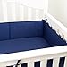 TILLYOU Cotton Collection Breathable Crib Bumper Pads for Standard Cribs Machine Washable Padded Crib Liner Set for Baby Boys Safe Bumper Guards Crib Rail Padding, 4 Piece, Royal Navy Blue