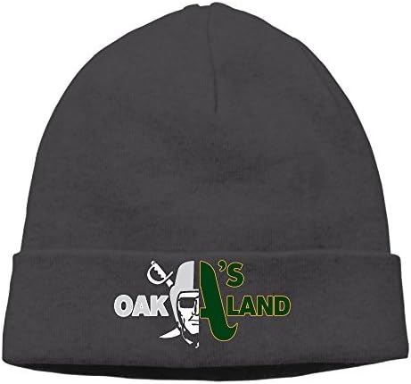 ElishaJ Unisex Oakland Sport Logo Mixed Beanie Cap Hat Ski Hat Cap Snowboard Hat Black
