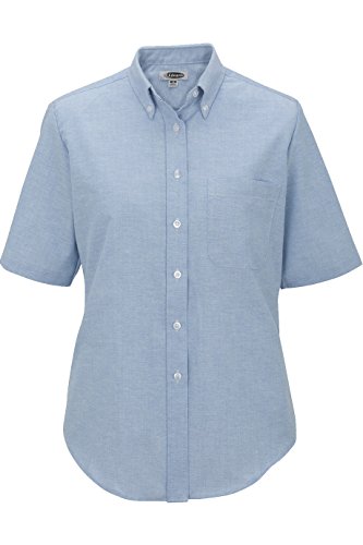 Ladies' Short Sleeve Oxford Shirt 5027 M Blue by Edwards for Elliesox
