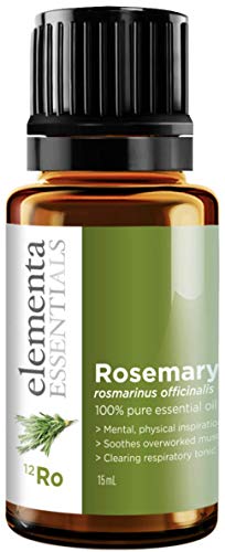 Elementa Essentials Rosemary Essential Oil, 100% Pure Therapeutic Grade 15ml | Memory, Alertness and Concentration When Studying | Healthy Hair and Baldness Support | Liver Health Support