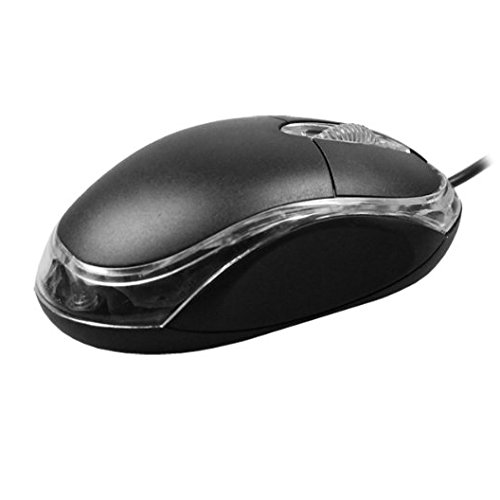 Black 3-Button 3D USB 800 Dpi Optical Scroll Mice Mouse w/ Blue & Red LEDs For Notebook Laptop Desktop