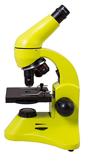 Levenhuk Rainbow 50L Plus Lime Student Microscope (64-1280x Magnification, Metal Body, Glass Optics) with Experiment Kit and Case - Thumbnail 4