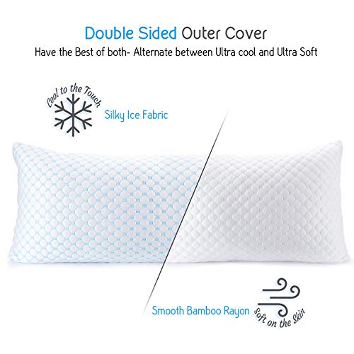 Nestl Cooling Body Pillow Shredded Memory Foam Pillows, Body Pillows