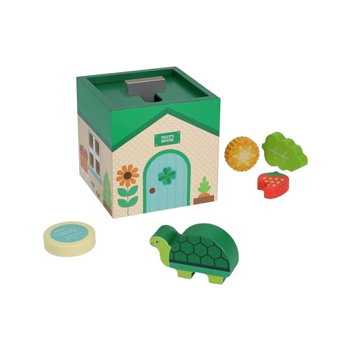 Petit Collage: Petit Pals- Tilly Tortoise- Wooden Pet Turtle with Accessories - Made with Recycled Wood - Great Gift and Activity for Ages 3+