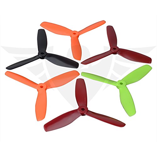 Tri-Blades 5045 V2 Propeller (8 Sets, 16CW, 16CCW) 5 Inch 3 Blades 5045x3 Indestructible Durable Powerful Balanced Light Props for Drone By XSOUL - MIX COLOR