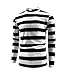iClosam Mens Black and White Striped Shirt Long Sleeve Basic Striped Tshirt Cotton T-Shirt