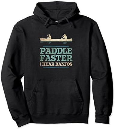 Unisex "Paddle Faster I Hear Banjos" Funny Retro Movie Hoodie Medium Black