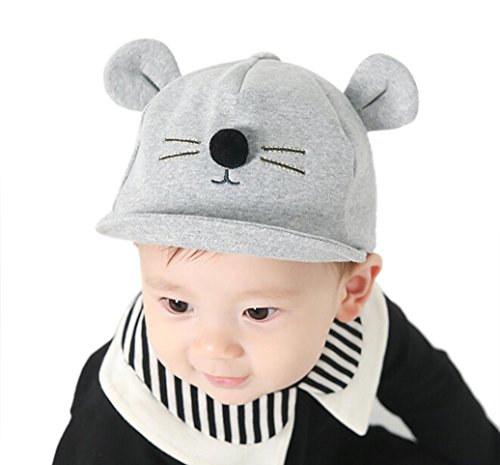 Kollmert Newborn Kids Baby Boy Girl Bunny Rabbit Visor Baseball Cap Cotton Peaked Hat (Gray)
