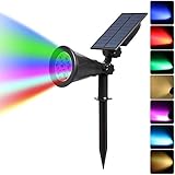 T-SUN Solar Spotlights 7 LED Outdoor Color Changing Landscape Lights Auto On/Off Solar Lights Security Light for Patio, Yard, Garden, Driveway, Pool Area(1 PACK）