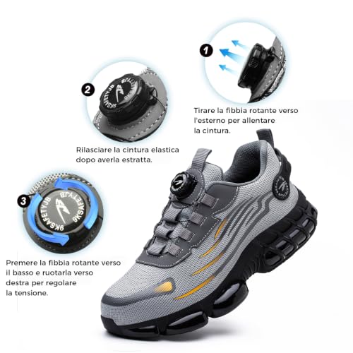 Safety Shoes Men Women Work Shoes Breathable Lightweight Comfortable with Steel Toe Cap 36-46 EU