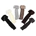 Women's Winter Stretch Faux Fur Knit Wool Arm Warmers Long Fingerless Gloves (Black)