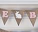 First Birthday Party Banner with Pink Easter Bunnies