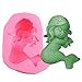 CHICTRY Cute 3D Sleeping Mermaid Silicone Mold Non-Stick DIY Cake Fondant Chocolate Candy Making Mold Soap Clay Mold for Baby Shower Birthday Cake Decoration