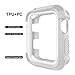Compatible with iWatch Case 38mm,Shock Proof Bumper Cover Scratch Resistant Protective Rugged Case Replacement for iWatch Series 3, Series 2, Series 1 38mm, Grey/White