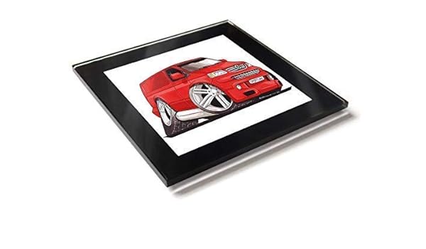 Koolart - Posavasos de cristal con caja de regalo para Volkswagen ...