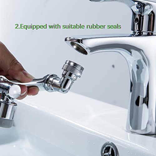 1080° Universal Rotating Faucet Aerator Extender, MISS FIRE Multifunctional Kitchen Sink Faucet Sprayer Attachment for kitchen, bathroom, laboratory with 2 Water Outlet Modes