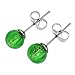 Glass Of Venice Murano Glass Tiny Stud Earrings - Green Ball Shaped Studs for Women, Diameter under 1/4 Inch, Handmade in Venice, Italy