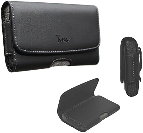 TMAN XL Size Leather holster carry pouch case for LG G5 (fits the phone with Otter Box / Dual Layer Hybrid Case)