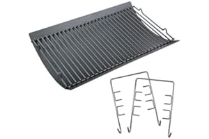 Uniflasy 20 Inches Ash Pan Replacement for Chargriller 5050, 5072, 5650, 2123, 2223, 2823 Charcoal Grills,Char-Griller Grill Grate Model 200157,Chargriller Replacement Part with 2pcs Fire Grate Hanger